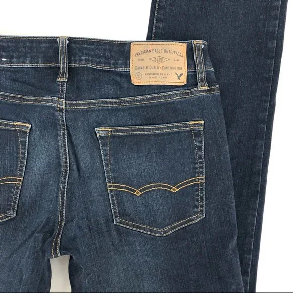 American Eagle Outfitters Blue Straight Jeans | Regular Fit - Picture 4 of 7